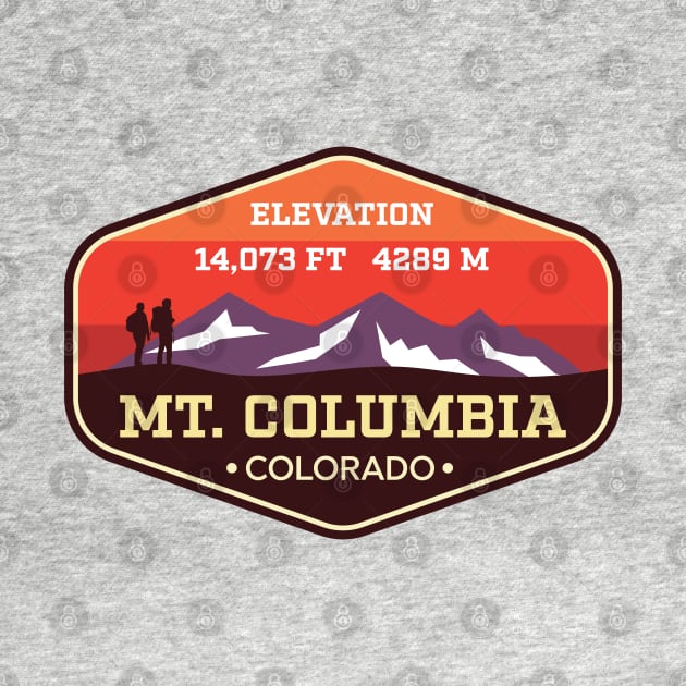 Mt Columbia Colorado 14ers Mountain Climbing Badge Mount by TGKelly